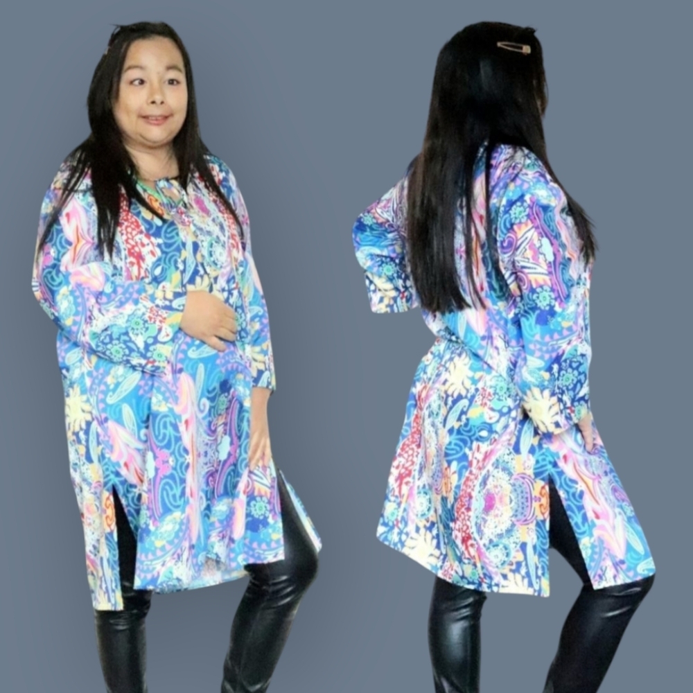 WOMENS MULTI COLOR XL FLORAL BLOUSE